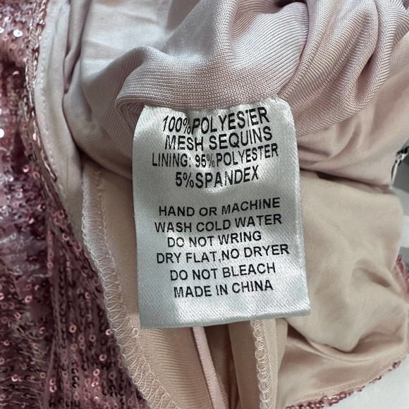 Fashion Nova Kiss Me Under The Moon Maxi Dress Pink Sequined XS Flawed. NWT. - Picture 13 of 14